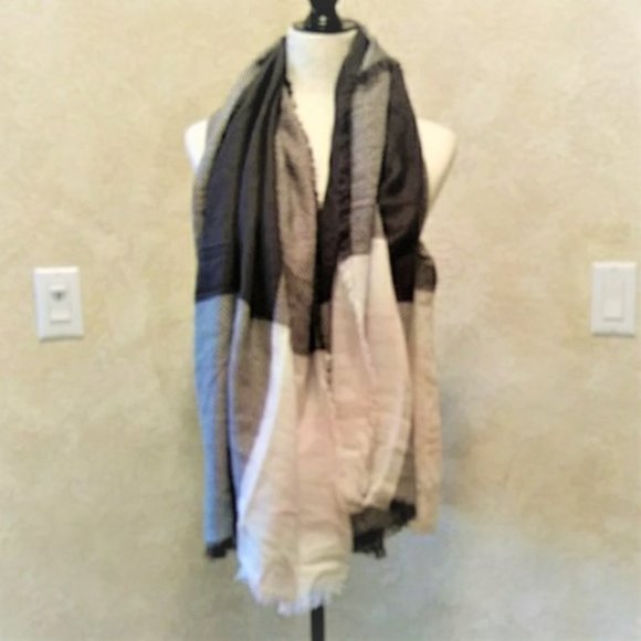 Oversized Plaid Blanket Scarf Shawl NEW - Picture 5 of 7